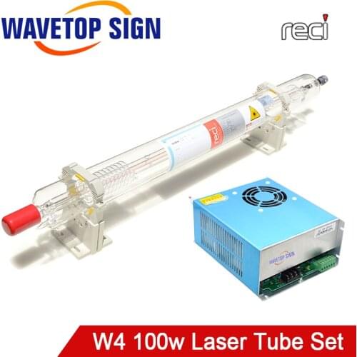 Reci Laser Tube W4 100W and Reci Laser Power Supply 100W DY13 use for Laser Engraver Cutter