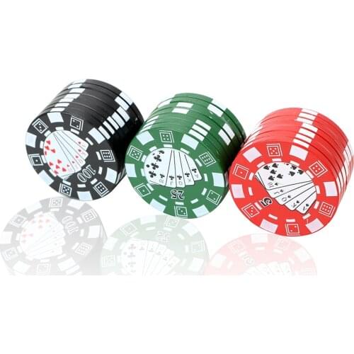 Herb Cutter Smoking Pipe Accessories Poker Chip Style Cigarette Accessories Gadget 3-layer Spice Weed Cutter Tobacco Grinder