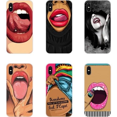 For Xiaomi Mi4 Mi5 Mi5S Mi6 Mi A1 A2 5X 6X 8 9 Lite SE Pro Mi Max Mix 2 3 2S Mobile Phone Case Girl Bitch Red Lips Colors Luxury