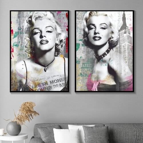 Nordic Poster Black White Figure Wall Pictures for Living Room Movie Posters and Prints Wall Art Canvas Painting Home Decortion