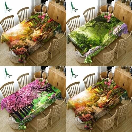 Forest landscape dining table decor lace tablecloth table cloth rectangular european tablecloths table cloth waterproof Table