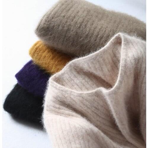 Super Warm 100% Mink Cashmere Sweaters and Pullovers Women Winter High elasticity Soft Sweater O-neck Female Basic Pullovers