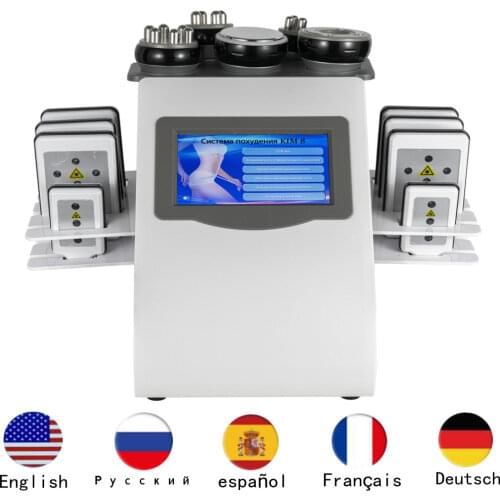 Ultrasonic Slimming Beauty Apparatus 40K Fat Burning Apparatus Multipolar Radio Frequency 6 in 1 Body Shaping Machine