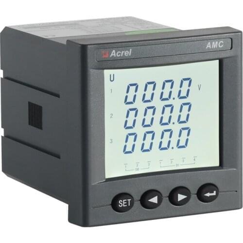 Acrel Voltmeter Three Phase AMC72L-AV3 LCD Display
