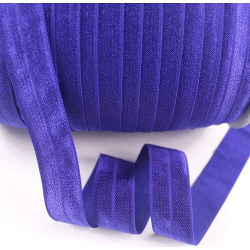 1"25mm/2.5cm In Stock Solid Plain 470 Regal Purple Color Fold Over Elastic FOE for Band Headband Hair Tie,100 yards per lot