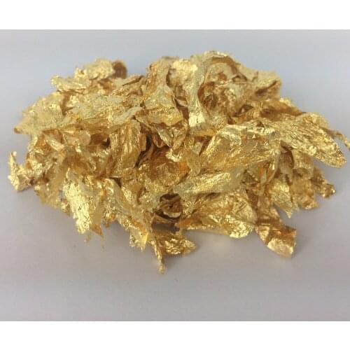 1 gram small pieces real genuine gold leaf foil flake, edible,mask, decorative dishes, very beautiful