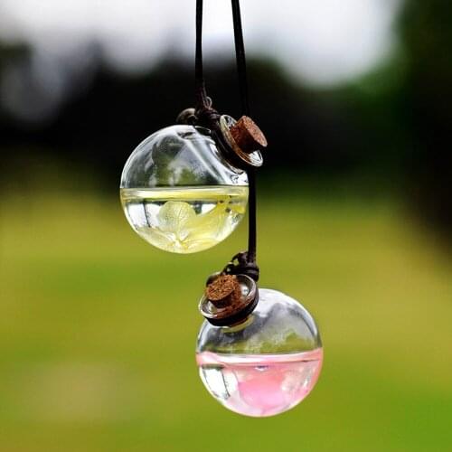 1 piece Empty Glass Bottle Fragrance Car Hanging Perfume Pendant For Essential Oils Diffuser Air Freshener Car-styling