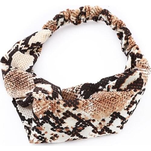 50pcs/lot DIY Simple Multi Snakeskin Leopard Cross Hair Bands Contrast Color HeadBands Hair Styling Tools Accessory HA1295