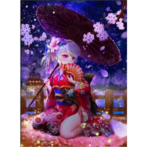 5d diy diamond painting Anime Girl sakura embroidery diamond full square round diamond embroidery Cartoon elf Art sticker,A836