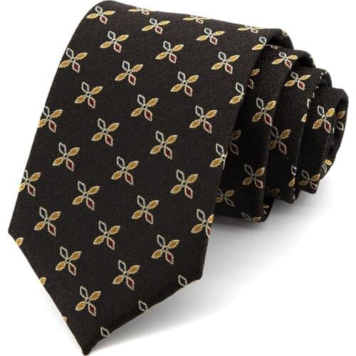 Brand Designer Vintage Brown Ties For Men 8 CM Wide Dresses Necktie Fashion Formal Work Cravat Male Gift With Box