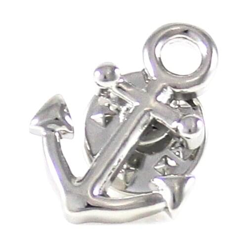 Anchor Lapel Pin Silver Tone Novelty Ship Anchor Suit Pin Holiday Gifts Pins Birthday Gift Lapel Pins