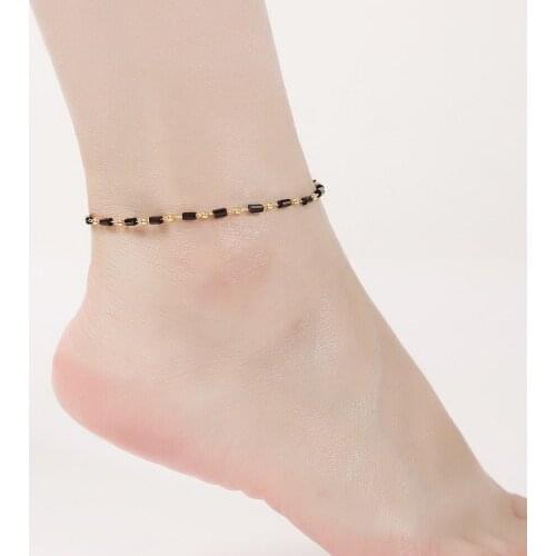 Simple Three color Chain Anklets for Women Trendy Gold color Chain Summer foot Jewelry For Girls Gift DropShipping