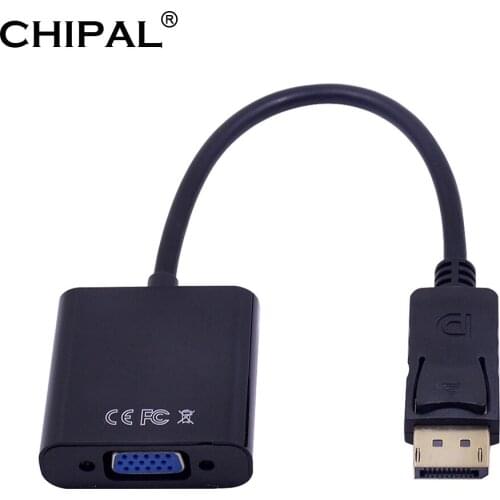 CHIPAL 1000pcs DisplayPort DP To VGA Adapter Cable Professional For MacBook Air Pro iMac Mac Mini Thunderbolt