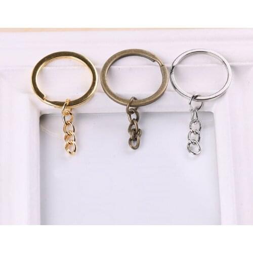 Diy jewelry accessories Gold key ring material bag pendant material Ancient bronze key chain 10pcs