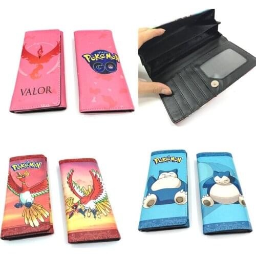 Long Wallet Pokemon Cartoon Wallets Pikachu Anime Pu Leather 19*11cm Coin Purse Kawaii Printed Boys Girls Money Bag wallet men