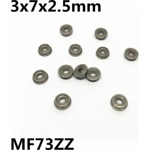 10Pcs MF73ZZ 3x7x2.5 mm Flange Bearings Deep Groove Ball Bearing High Quality MF73