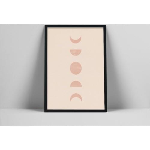 Moon Phases Art Print | Minimal Moon Phases Wall Art | Minimalist Moon Poster | Scandinavian Artwork | Printable Mooniinimal Py