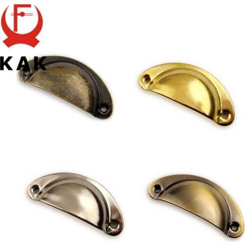 KAK 8PCS Bronze Metal Handles 50x20mm ZAKKA Box Pulls Mini Drawer Knobs Shell Cabinet Handle Antique Brass Furniture Handle