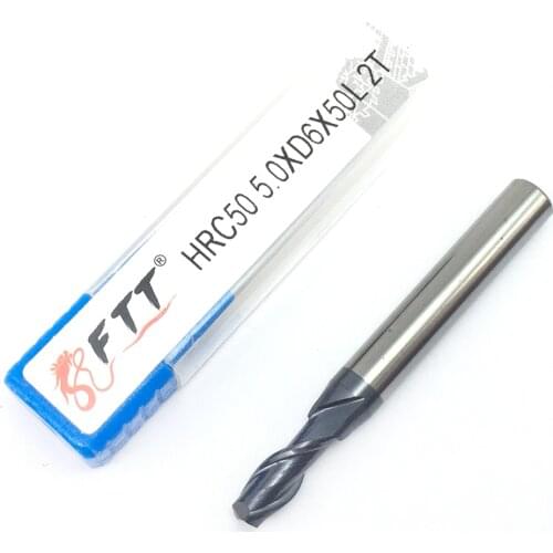 Endmills 1PCS HRC50 5.0XD6X50L 2Flute Alloy Carbide Tungsten Steel Milling Cutter Milling Tools End Mill Solid Carbide Endmill