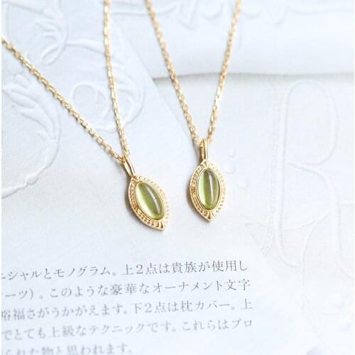 LAMOON 925 Sterling Silver Necklace For Women Natural Peridot Pendant Understated luxury 14K Gold Plated Fine Jewelry LMNI091