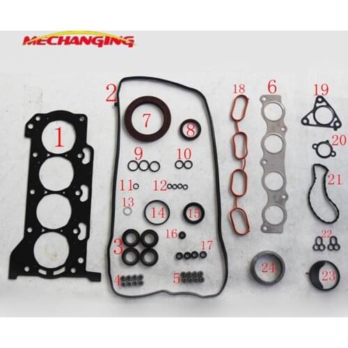 Customized LOGO 1ZRFE 2ZRFAE For TOYOTA COROLLA 1.6L AURIS 1.8L Metal Engine shim Full Set Engine Gasket Auto Parts 04111-37091