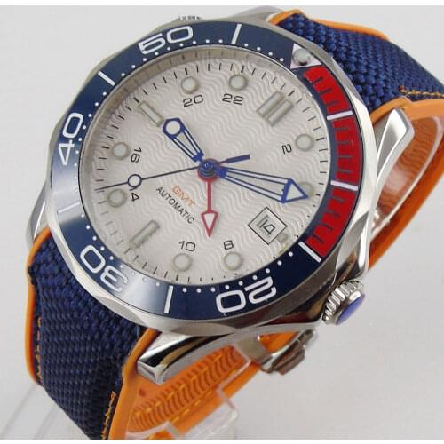 41mm sapphire glass see through back ceramic bezel GMT Automatic Movement Mens Watch
