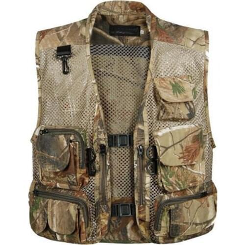 Men Camping Hunting Camouflage Spring Summer And Autumn thin Mesh Breathable Pocket Outdoor Photography Fishing Vest Waistcoat