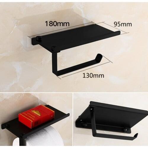 Wall Mounted Toilet Paper Holder Stainless Steel Tissue Holder Mobile Phone Bathroom Paper Roll Rack Wall Mount Bathroom Product