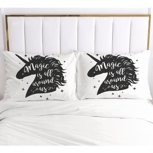 3D Unicorn 2PCS Pillow Cases Cartoon Decoration Throw Pillow Cover Bedding PillowCase For Baby Kids Child Girls Boys 60x70 70x70