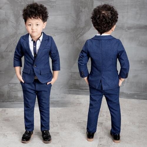 2016 New Children Suit Baby Boys Suits Kids Blazer Boys Formal Suit For Wedding Boys Clothes Set Jackets Blazer+Pants 2pcs 3-7Y