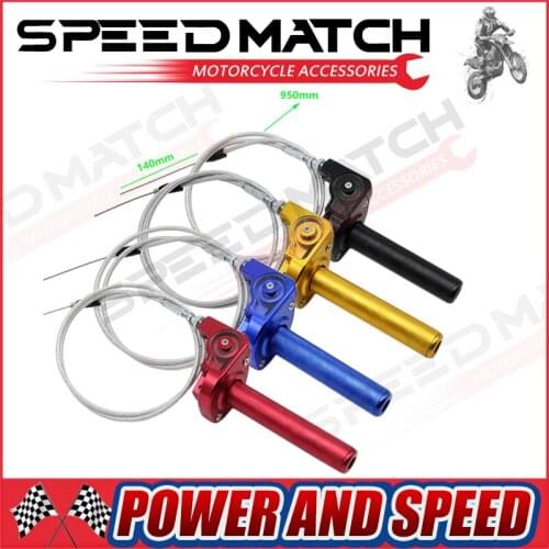 New Free shipping Dirt Pit Bike CNC Aluminum Throttle Grips Cable Dirt Pit Bike Fast Throttle Handle Crf 250 K TM 250 450