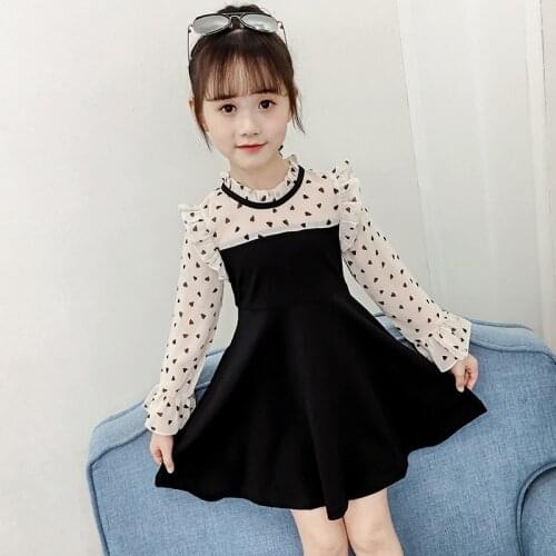 2020 New Arrival Spring Girls Dresses Baby Girls Elegant Dresses Chiffon Patchwork Kids Cute Dresses for Teen Girls, #8491