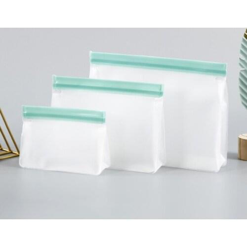 Food Storage Bag Upgrade Leakproof Top Stand Up Reusable Freezer Sandwich Ziplock Silicone Food Preservation Bag