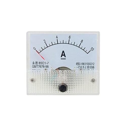 85C1 DC 0-10A Rectangle Analog Panel Ammeter Gauge