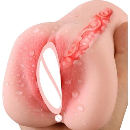 Realistic Virgina Pocket Pussy Male Masturbator 5D 13cm 5.2In Channel Erotic Men Pleasure Male Masturbator Vagina Men Sex Toys