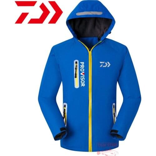 Daiwa Fishing Jacket Autumn Waterproof Thick Warm Fleece Anti Cold FIshing Clothing Winter Men Reflected Outdoor Cycling Jacket