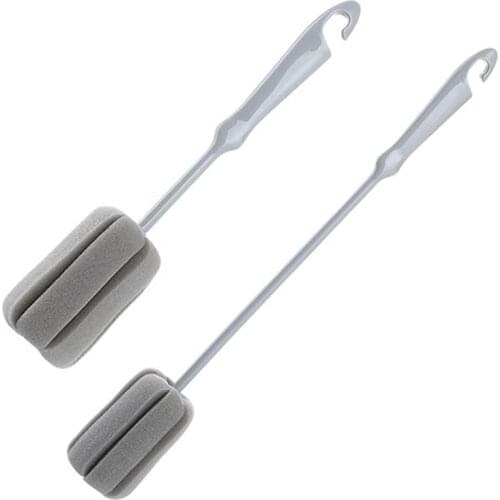 Silicone Glass Bottle Cleaning Brush Long Handle Cup Brush Household Tea Wash Cup Sponge Brush For Kitchen Tools