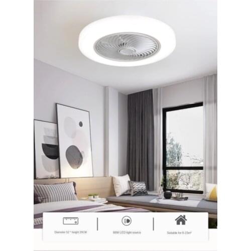 European style modern LED fan invisible leaf ultra thin ceiling lamp dimming remote control bedroom ceiling lamp