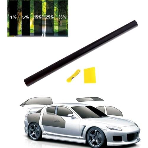 300x50cm VLT Black Auto Car Home Window Glass Building Tinting Film Roll Window Summer Solar UV Protection Sticker Vinyl Scraper