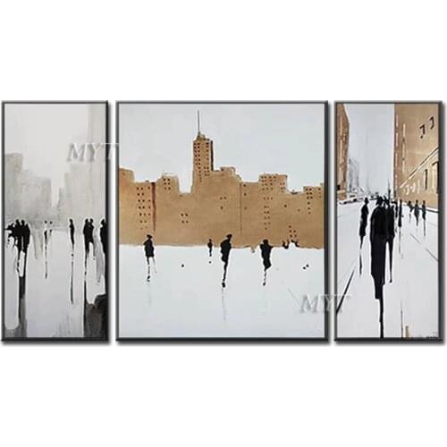 Street Landscape Handmade Oil Paintings Unique Modern Abstract Pop Oil Painting For Living Room Decoration 100% Handpaint