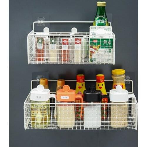 Bathroom Toilet Kitchen Living Room Dormitory Wall Hanging On The Wall Punch-free Racks Storage Baskets Nail-Free
