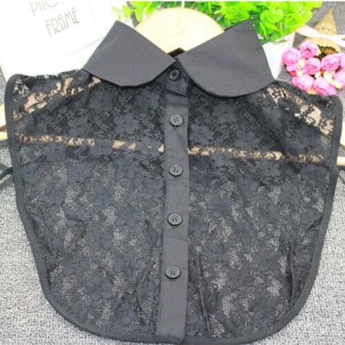 2019 Women Retro Lace Blouse Fake Collar Elegant Fashion Solid Lace Detachable Lapel Choker Necklace Shirt Fake False Collar