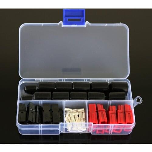 10Pairs/Box Packing 30A 45A Power Connector PP30 PP45 Plug Red Black PP30 with 10PCS FR PVC Cover Flame Retardant Sleeve