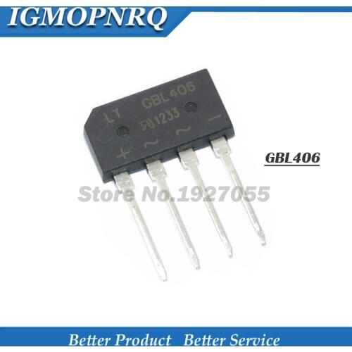 10pcs GBL406 GBL408 4A 600V BL406 ZIP rectifier bridge pile of single DIP-4 new