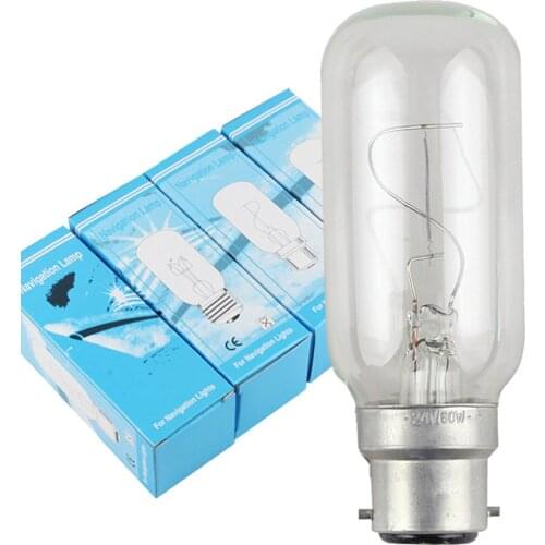 10PCS/LOT Marine lights T38 24V B22 40W 60W Professional Sailing bulb navigation Light Incandescent bulb Marine light bulb