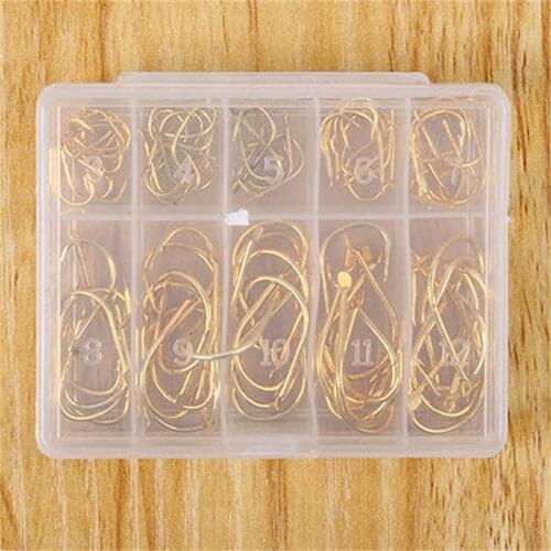 100pcs/Box Sharpened Ultrapoint Fishing/Carp/Fish/Treble/Circle/Catfish Hooks Set 10 Mixed Sizes 3#-12# Fishhook Fishing Tackle