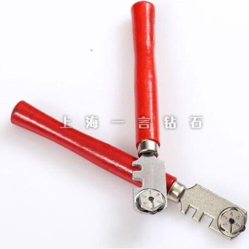 2pcs cutting tools wood handle glass cutter for cutting glass with six smooth cutting wheel free shipping