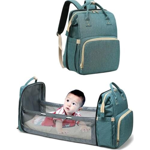 2in1 Multifunctional Backpack Diaper Bag Baby Bed Bags Travel 2 In 1 Insulated Sundries Organizer Mommy Folding Crib Bags