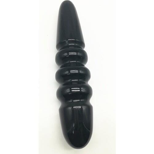 240g handmade carved natural obsidian crystal penis Positive Energy Reiki black quartz massage stick membrum healing woman gift