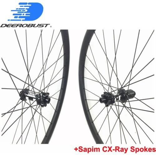 350S 6 Bolts Thru Axle 24mm XC Carbon Mountain Bike wheels Clincher Tubeless 26er 27.5er/650B 29er Hookless 28 Holes UD 3K 12K
